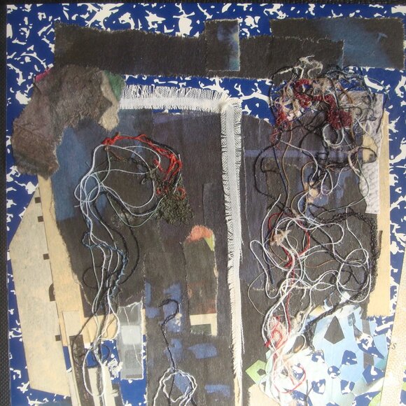 Abstract Mixed Media Collage Cover Notebook Journal Upcycle - Picture 2 of 4